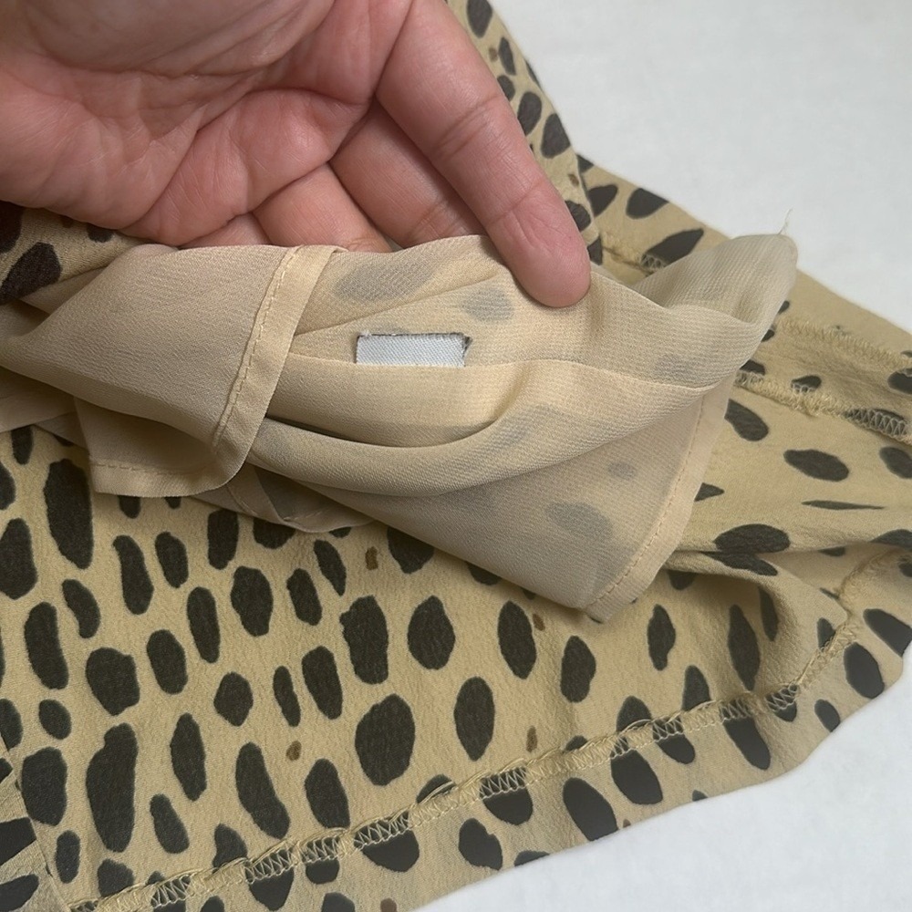 J. Crew Jules Mini Dress Lined Cheetah Tan Black 3/4 Sleeve‎ Size 2 - Picture 9 of 14
